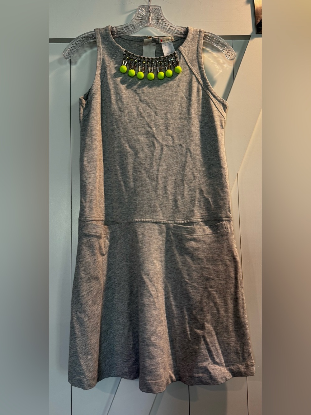 NWT Crewcuts Gray Embellished Cotton Tank Dress